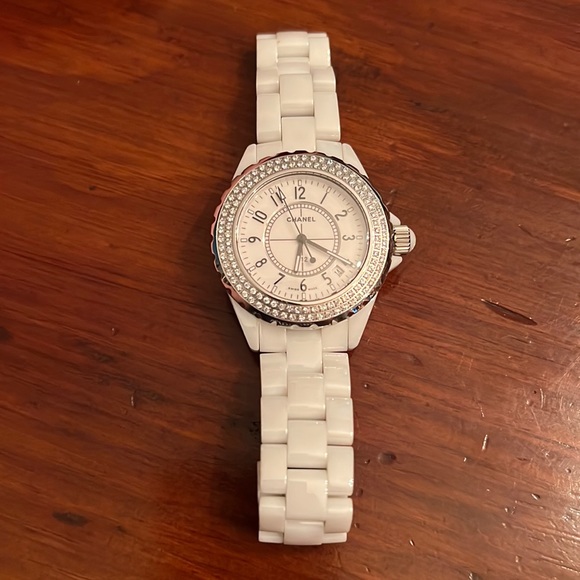CHANEL Accessories - Chanel J12 double diamond bezel ceramic watch